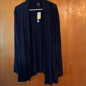 Navy blue fingertip kimono